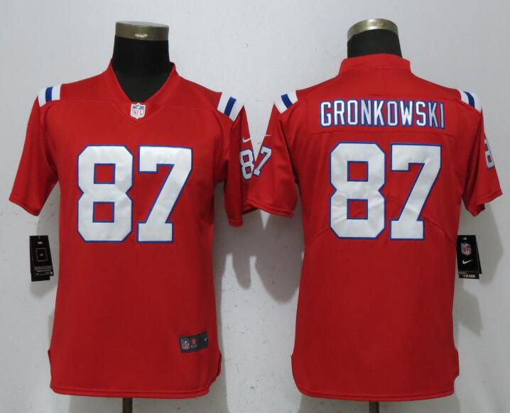 Women New England Patriots #87 Gronkowski Red Vapor Untouchable Player Nike Limited NFL Jerseys->chicago bears->NFL Jersey